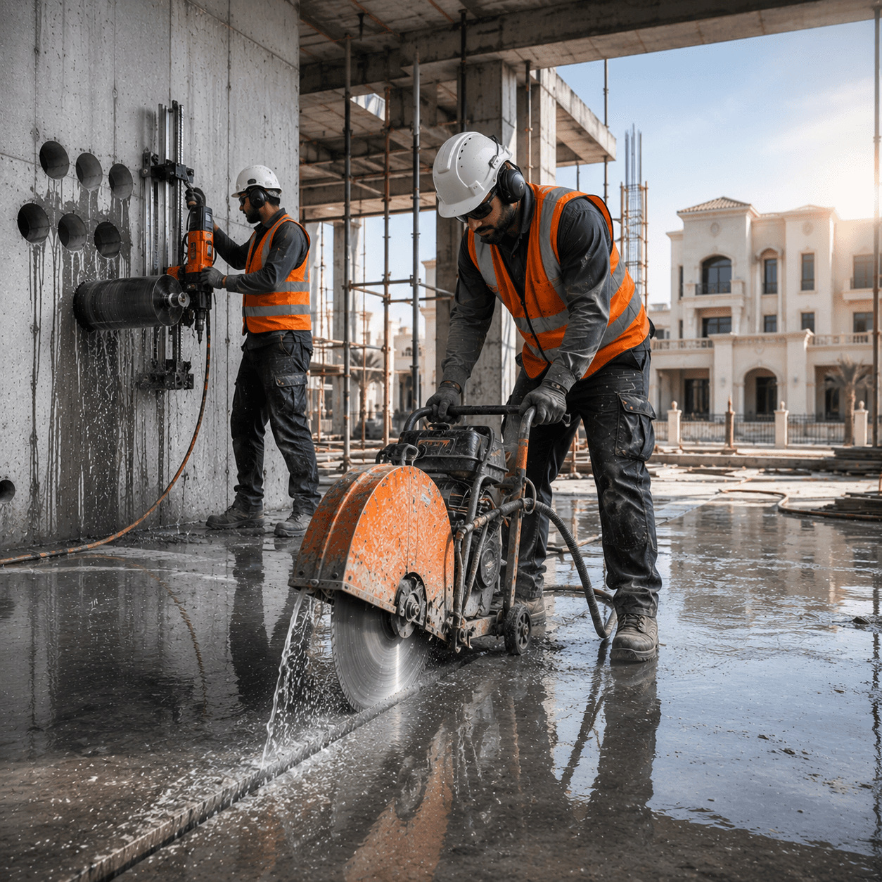 Construction manager reviewing project delays